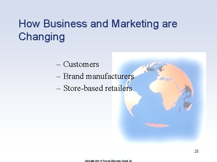 How Business and Marketing are Changing – Customers – Brand manufacturers – Store-based retailers