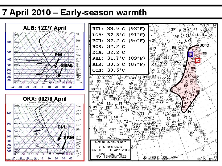 7 April 2010 – Early-season warmth ALB: 12 Z/7 April source: University of Wyoming