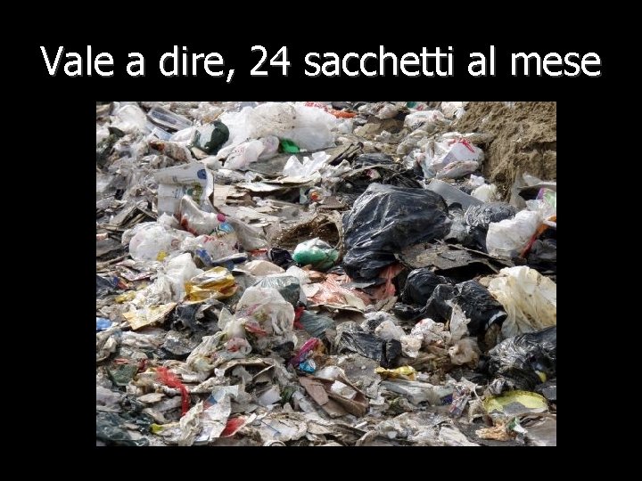 Vale a dire, 24 sacchetti al mese 