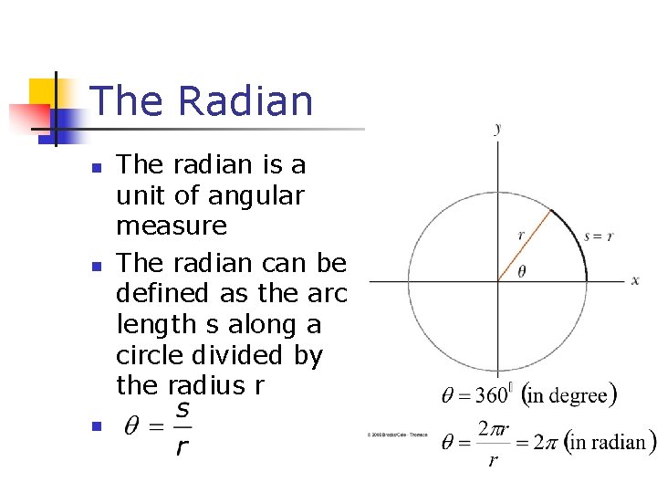 The Radian n The radian is a unit of angular measure The radian can The Radian n The radian is a unit of angular measure The radian can