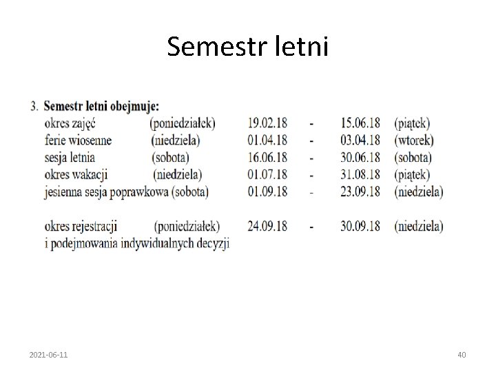 Semestr letni 2021 -06 -11 40 