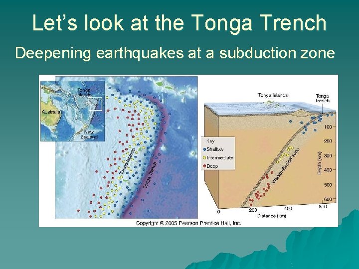 Let’s look at the Tonga Trench Deepening earthquakes at a subduction zone 