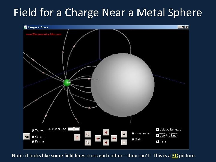 Field for a Charge Near a Metal Sphere Note: it looks like some field