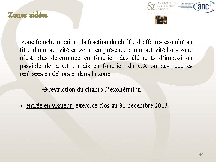 Zones aidées zone franche urbaine : la fraction du chiffre d’affaires exonéré au titre