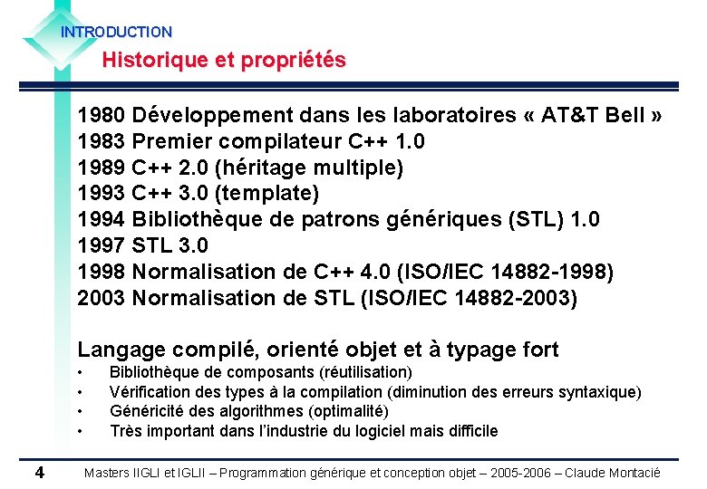 INTRODUCTION Historique et propriétés 1980 Développement dans les laboratoires « AT&T Bell » 1983