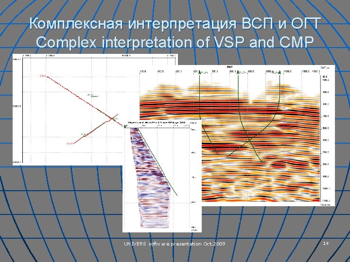 Комплексная интерпретация ВСП и ОГТ Complex interpretation of VSP and CMP UNIVERS software presentation