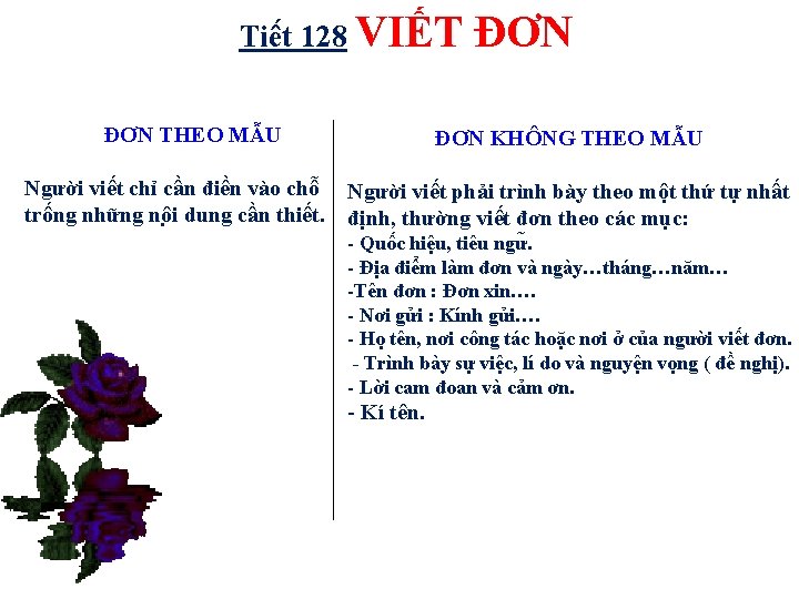 Tiê t 128 VIẾT ĐƠN THEO MẪU Người viết chỉ cần điền vào chỗ