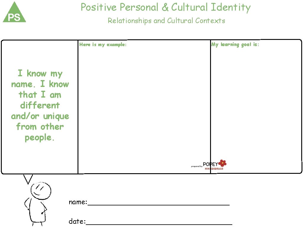 Positive Personal & Cultural Identity PS Relationships and Cultural Contexts Here is my example: