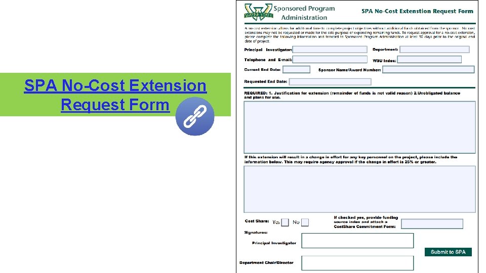 SPA No-Cost Extension Request Form 