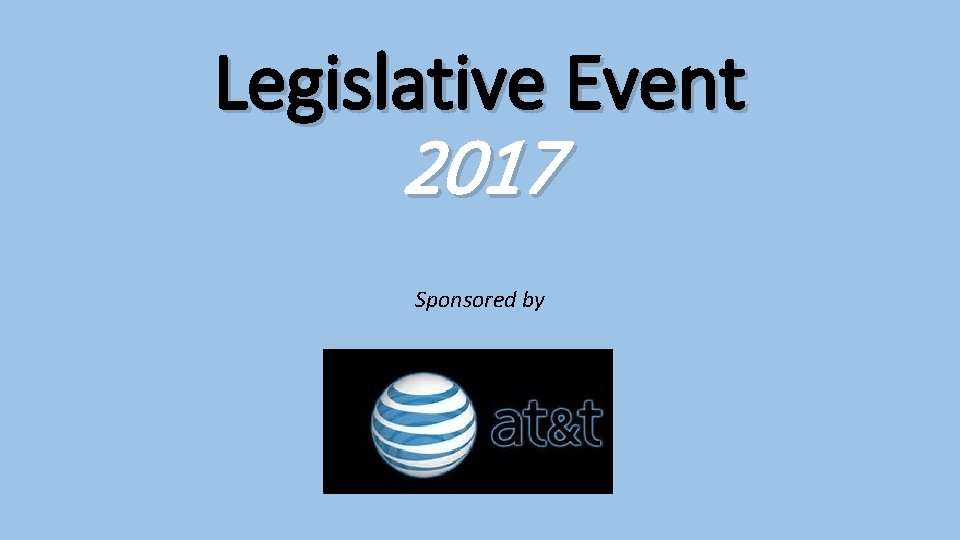 Legislative Event 2017 Sponsored by 