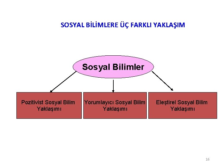 SOSYAL BİLİMLERE ÜÇ FARKLI YAKLAŞIM Sosyal Bilimler Pozitivist Sosyal Bilim Yaklaşımı Yorumlayıcı Sosyal Bilim