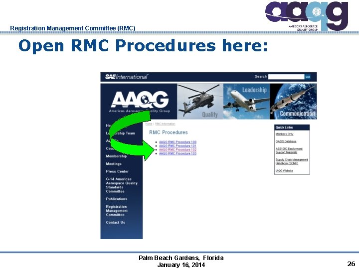 Registration Management Committee (RMC) Open RMC Procedures here: Palm Beach Gardens, Florida January 16,