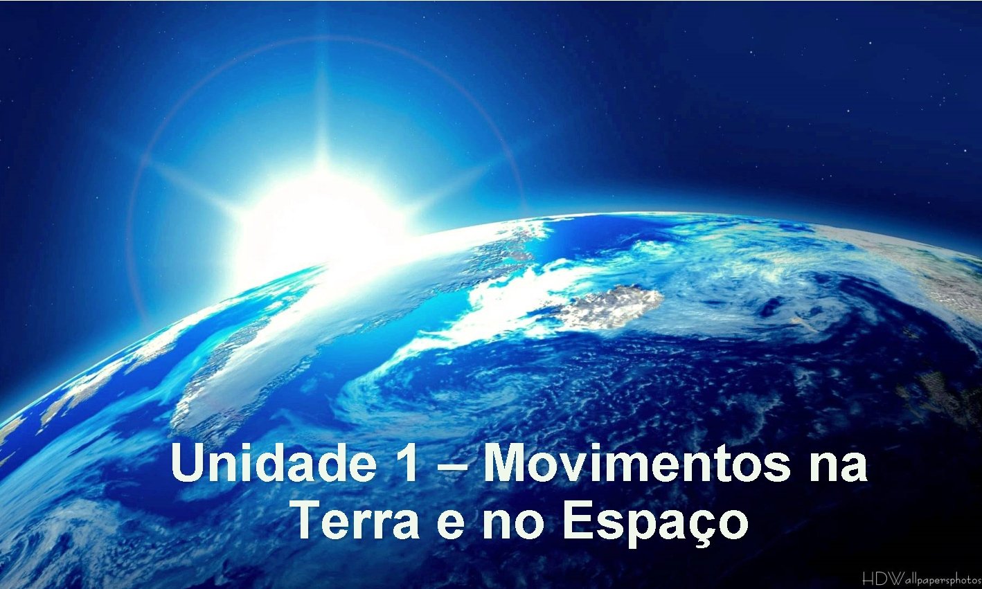 Unidade 1 – Movimentos na Terra e no Espaço 