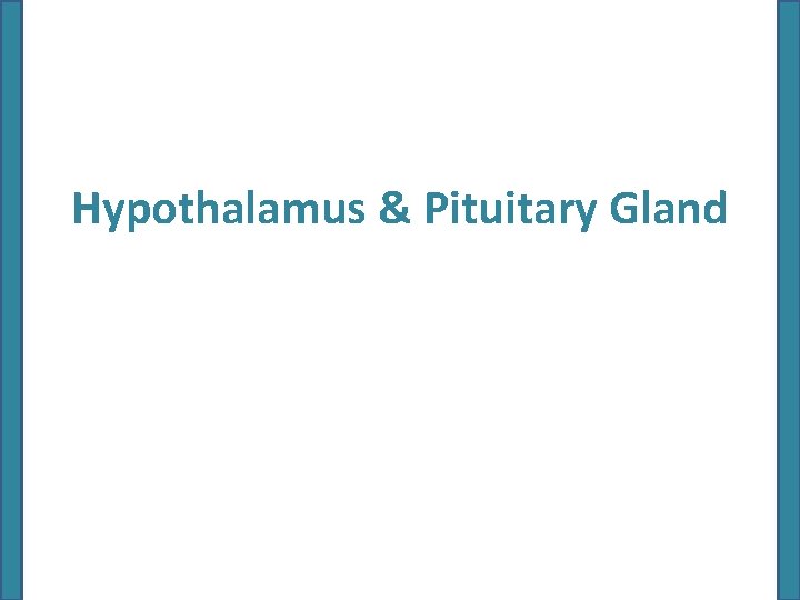 Hypothalamus & Pituitary Gland Hypothalamus & Pituitary Gland