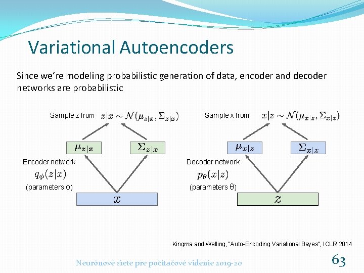 Variational Autoencoders Since we’re modeling probabilistic generation of data, encoder and decoder networks are