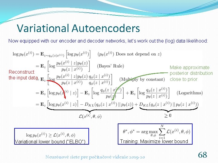 Variational Autoencoders Now equipped with our encoder and decoder networks, let’s work out the Variational Autoencoders Now equipped with our encoder and decoder networks, let’s work out the
