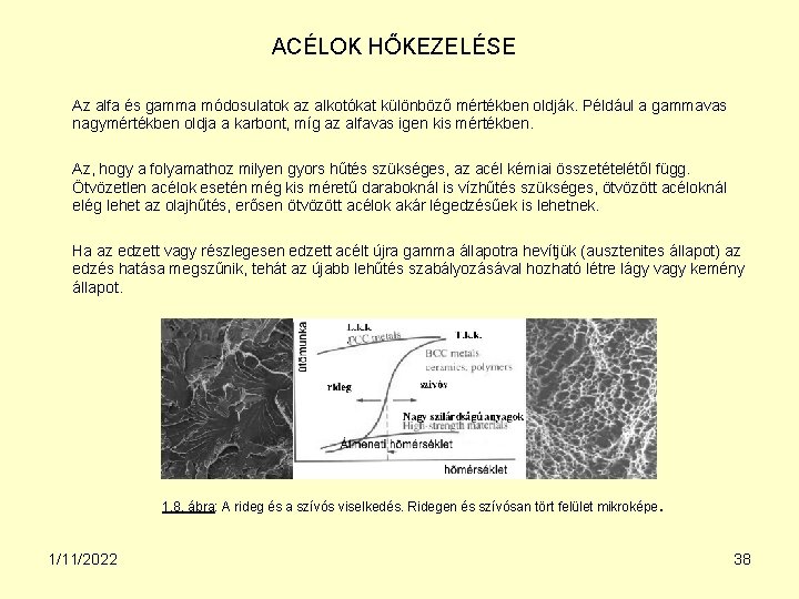 ACÉLOK HŐKEZELÉSE Az alfa és gamma módosulatok az alkotókat különböző mértékben oldják. Például a