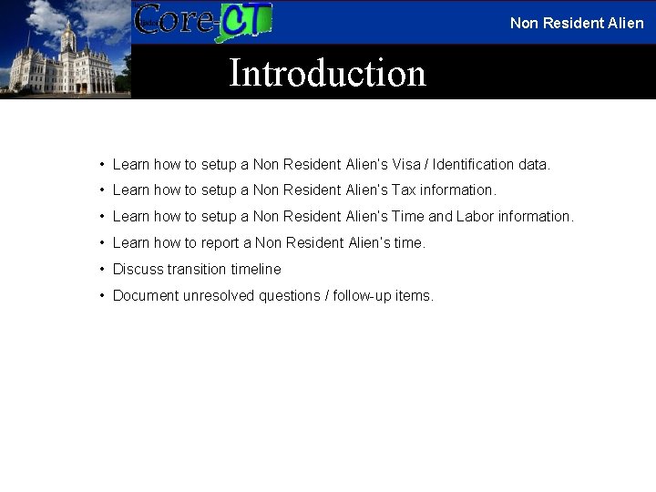 Non Resident Alien Introduction • Learn how to setup a Non Resident Alien’s Visa