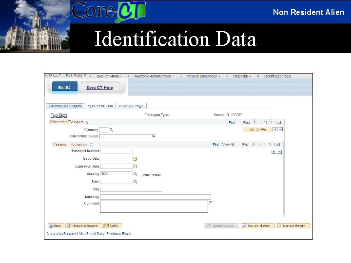 Non Resident Alien Identification Data 