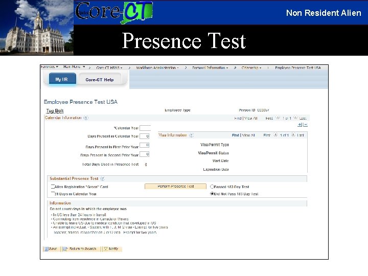 Non Resident Alien Presence Test 