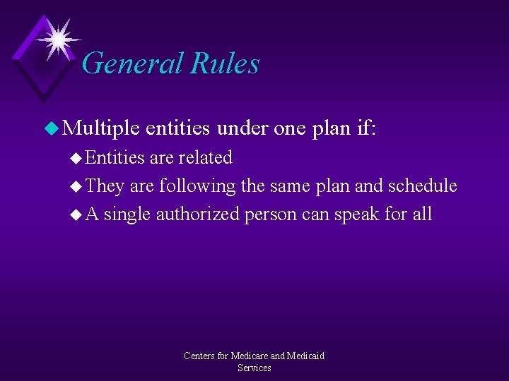 General Rules u Multiple entities under one plan if: u Entities are related u