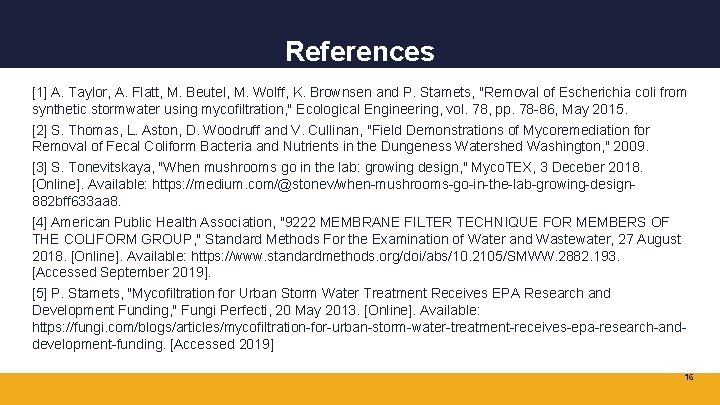 References [1] A. Taylor, A. Flatt, M. Beutel, M. Wolff, K. Brownsen and P.