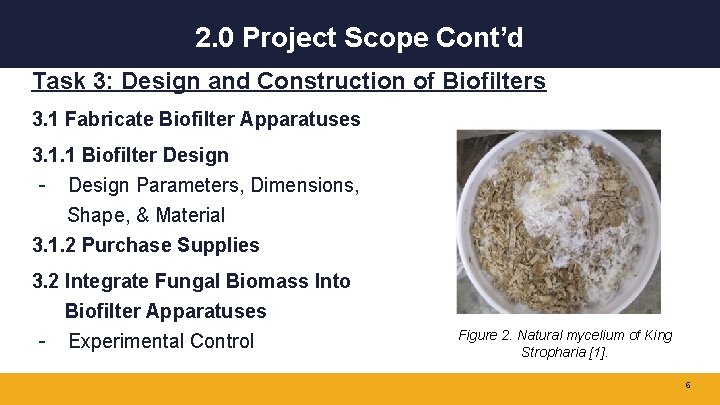 2. 0 Project Scope Cont’d Task 3: Design and Construction of Biofilters 3. 1