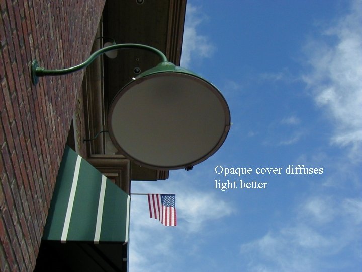 Opaque cover diffuses light better 