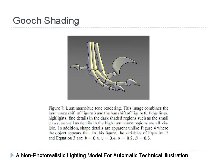 Gooch Shading A Non-Photorealistic Lighting Model For Automatic Technical Illustration 