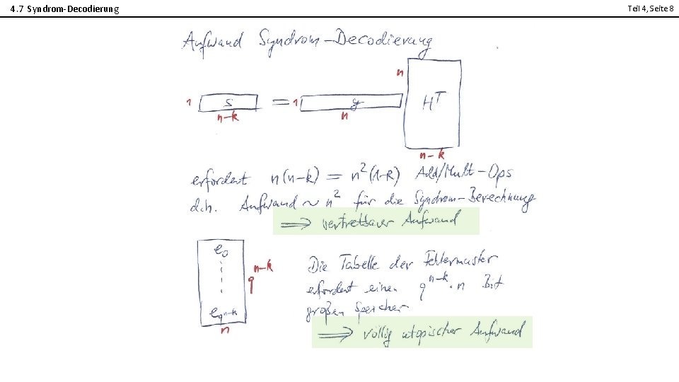 4. 7 Syndrom-Decodierung Teil 4, Seite 8 2 