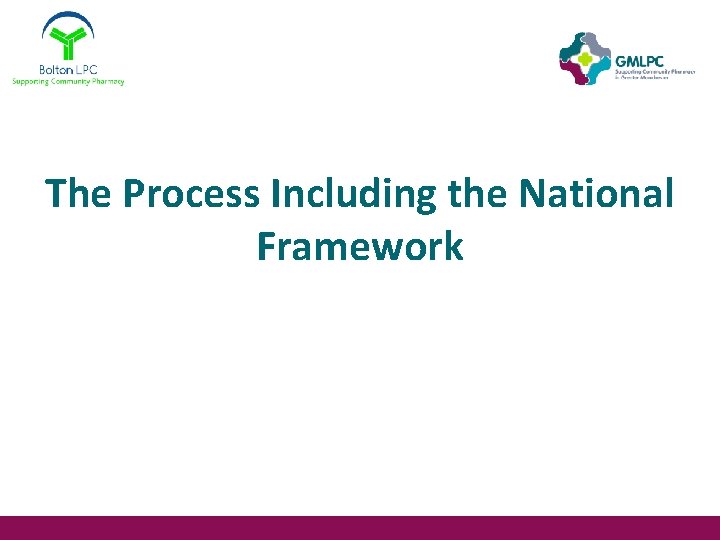 The Process Including the National Framework 