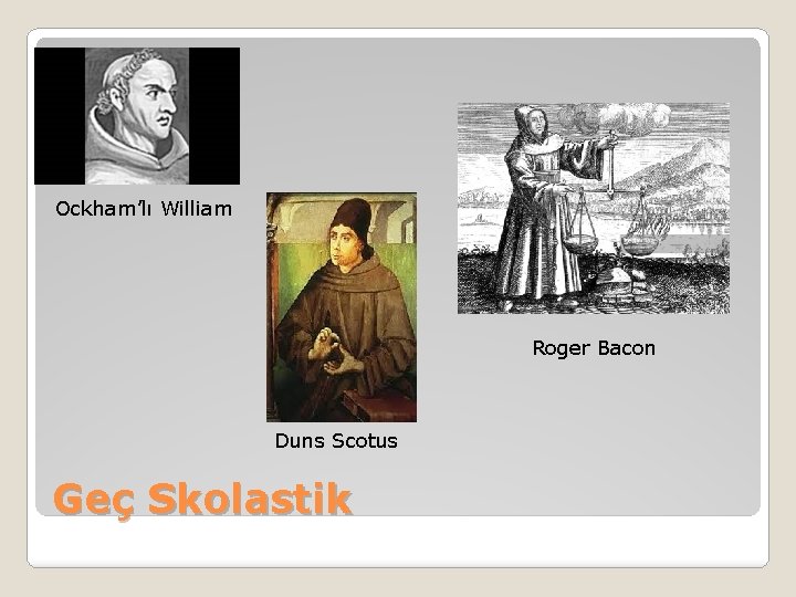 Ockham’lı William Roger Bacon Duns Scotus Geç Skolastik 