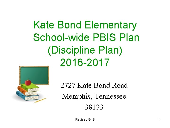 Kate Bond Elementary School-wide PBIS Plan (Discipline Plan) 2016 -2017 2727 Kate Bond Road