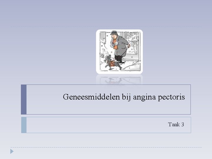 Geneesmiddelen bij angina pectoris Taak 3 