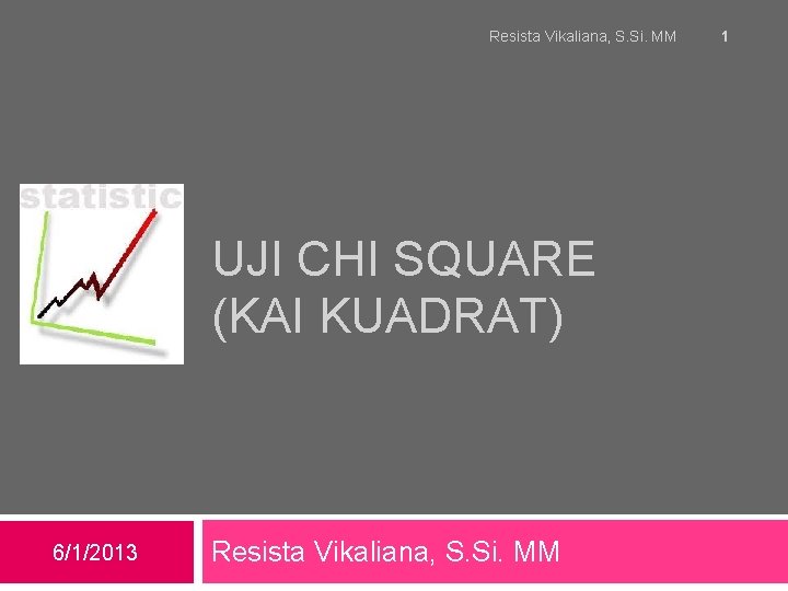 Resista Vikaliana, S. Si. MM UJI CHI SQUARE (KAI KUADRAT) 6/1/2013 Resista Vikaliana, S.