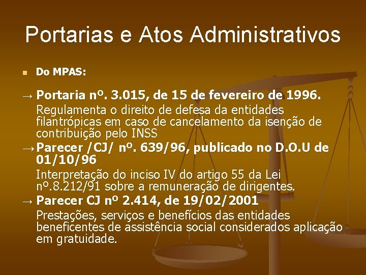 Portarias e Atos Administrativos n Do MPAS: Portaria nº. 3. 015, de 15 de
