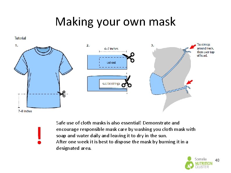 Making your own mask Safe use of cloth masks is also essential! Demonstrate and Making your own mask Safe use of cloth masks is also essential! Demonstrate and