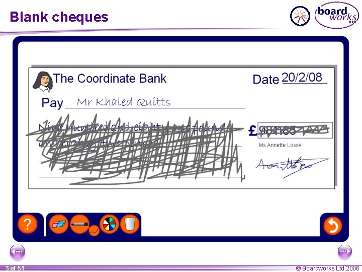 Cheque Math Example KS 3 Mathematics N 1 Place value ordering