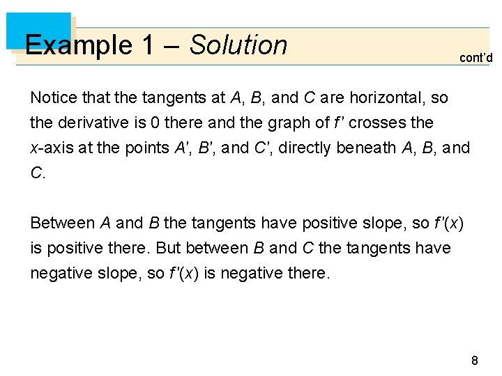 Example 1 – Solution cont’d Notice that the tangents at A, B, and C