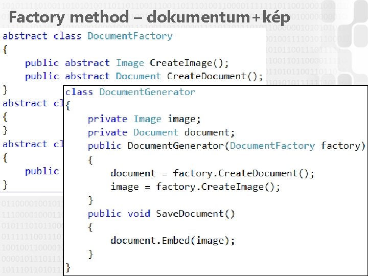 Factory method – dokumentum+kép 24 