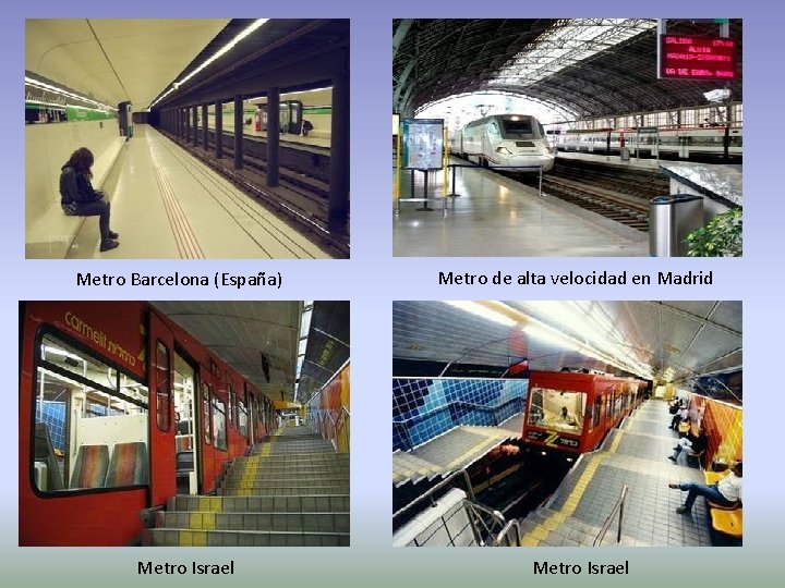 Metro Barcelona (España) Metro Israel Metro de alta velocidad en Madrid Metro Israel 