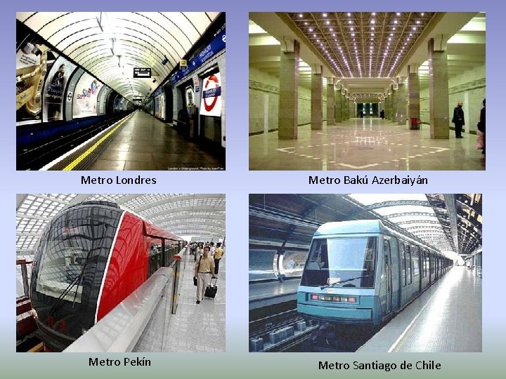 Metro Londres Metro Pekín Metro Bakú Azerbaiyán Metro Santiago de Chile 