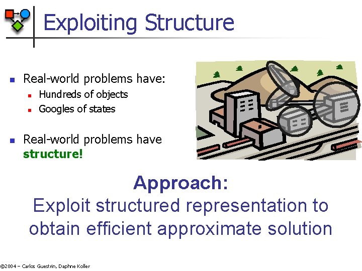 Exploiting Structure n Real-world problems have: n n n Hundreds of objects Googles of Exploiting Structure n Real-world problems have: n n n Hundreds of objects Googles of