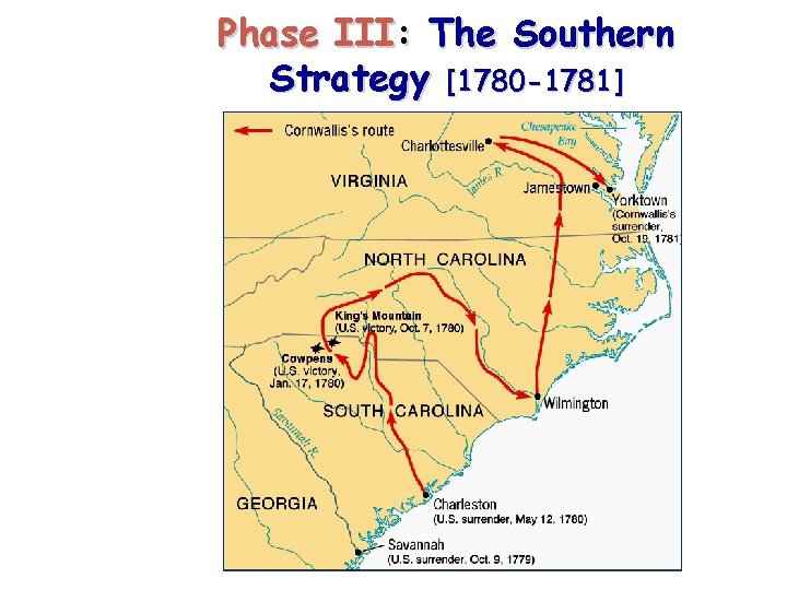 Phase III: The Southern Strategy [1780 -1781] 