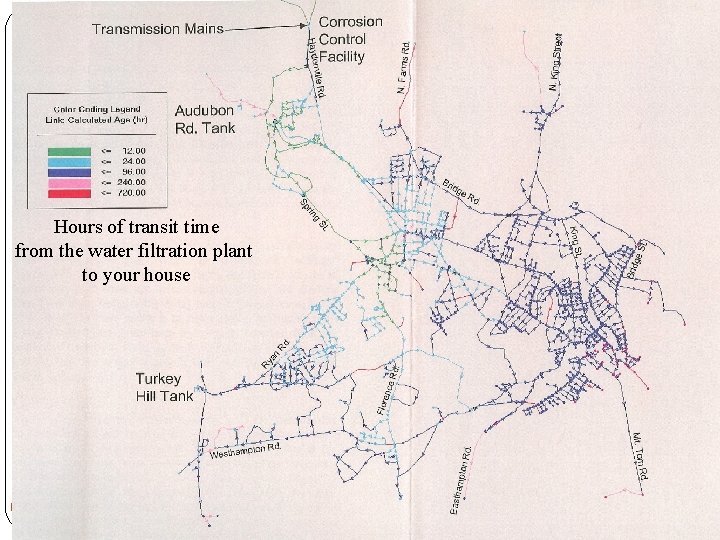  a Hours of transit time from the water filtration plant to your house