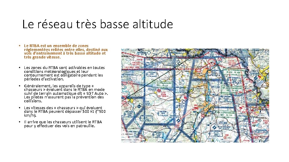 Le réseau très basse altitude • Le RTBA est un ensemble de zones réglementées