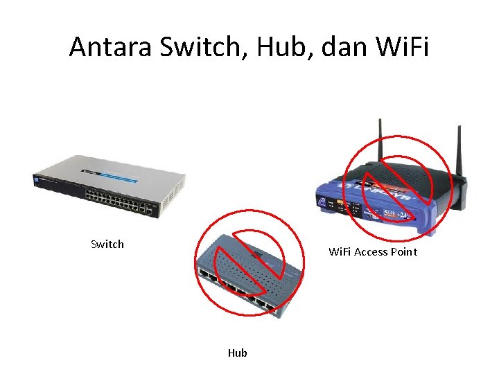 Antara Switch, Hub, dan Wi. Fi Switch Wi. Fi Access Point Hub 