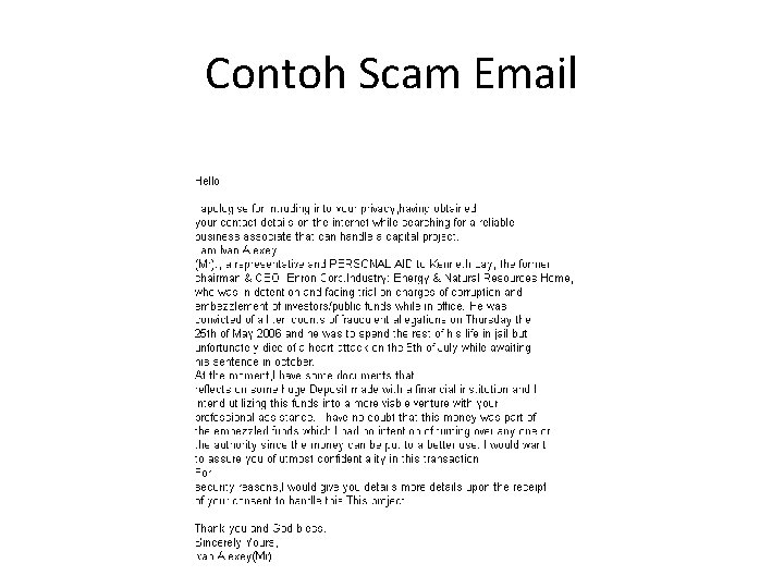 Contoh Scam Email 