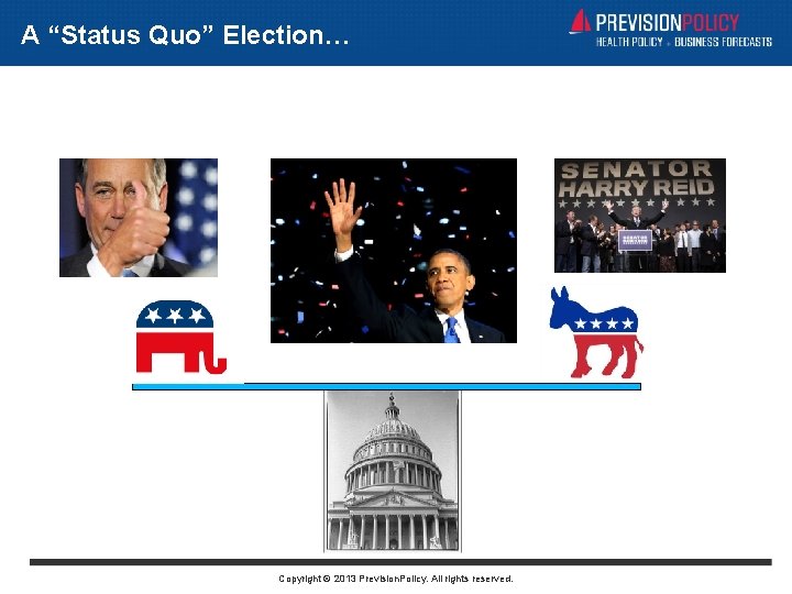 A “Status Quo” Election… Copyright © 2013 Prevision. Policy. All rights reserved. 