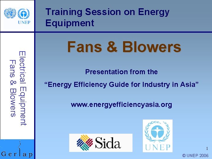 Training Session on Energy Equipment Electrical Equipment Fans & Blowers Presentation from the “Energy